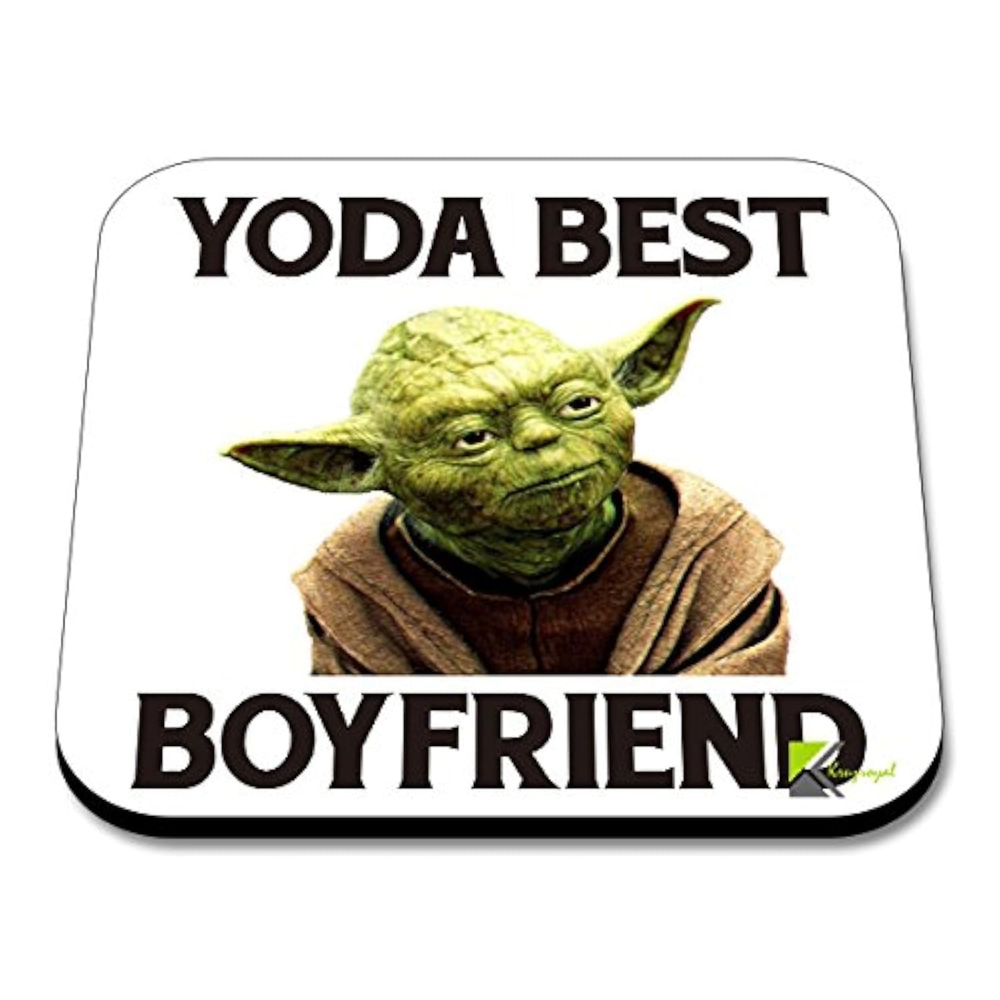 CS096 Yoda best boyfriend Novelty Funny Coffee Tea Drink Gift Glossy MDF Wooden Coaster | Gifts for Him, Men, Sci-Fi Fans | Anniversary, Birthday & Valentine's Day Present