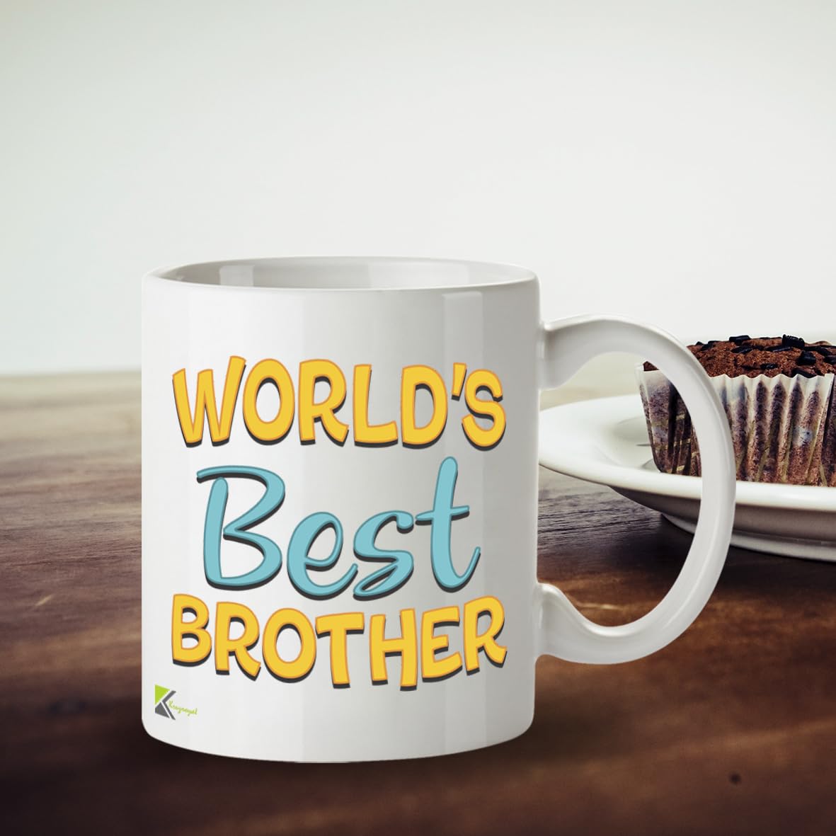 Kruzroyal DZ816 World's Best Brother Mug 11oz - White Ceramic Coffee Cup for Brother from Sister, Brother - Ideal Birthday or Holiday Present