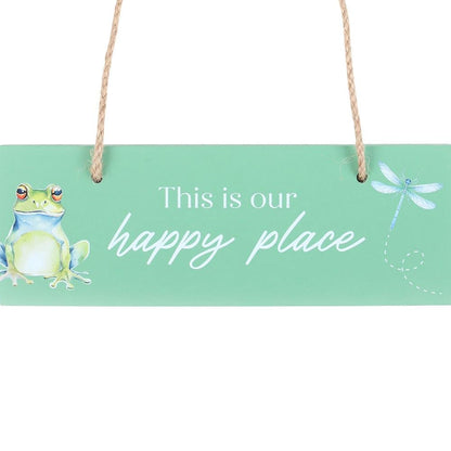 Something Different This Is Our Happy Place Hanging Sign (One Size) (Green)