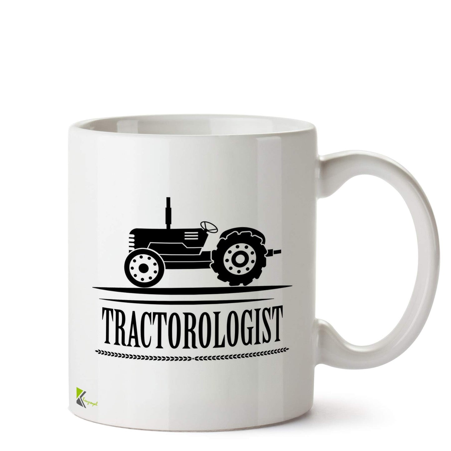 Kruzroyal Tractorologist Mug | Funny Tractor Farmer Gift Ceramic Coffee Tea Cup for Grandad Dad Men Women Farm Enthusiast