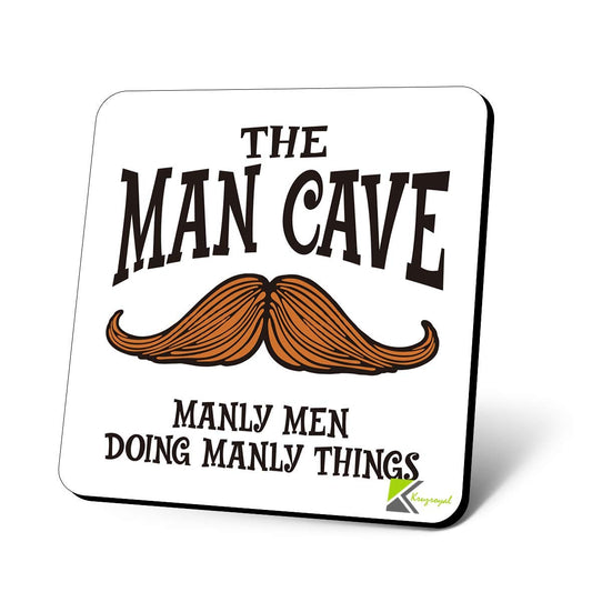 CS1199 The Man Cave : Manly Men Doing Manly Things Novelty Funny Coffee Tea Drink Gift Glossy MDF Wooden Coaster