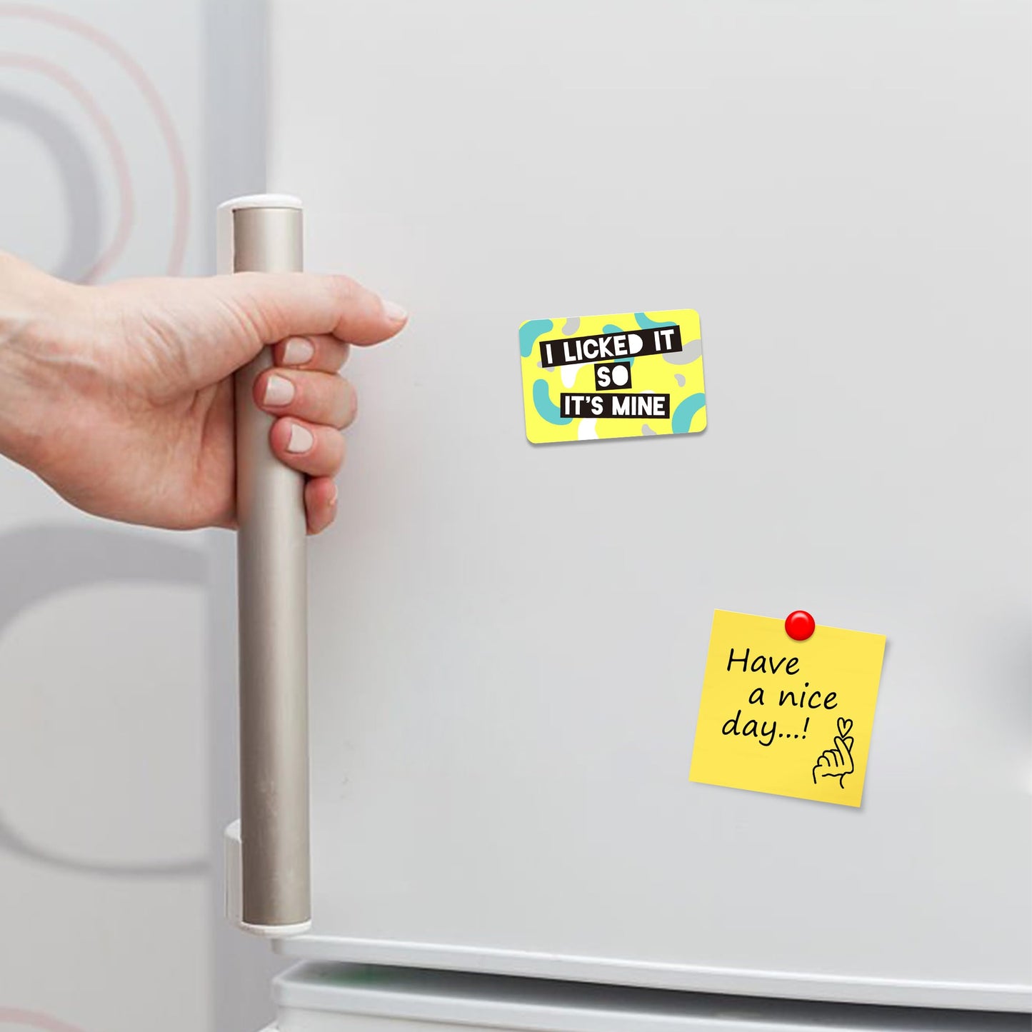 Kruzroyal FM189 I LICKED IT SO IT'S MINE Novelty Funny Gift Idea Glossy Rectangle Metal Fridge Magnet