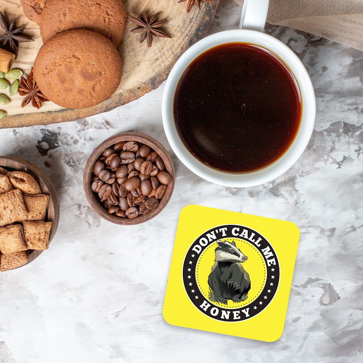 CS677 Don't Call Me Honey Novelty Funny Coffee Tea Drink Gift Glossy MDF Wooden Coaster