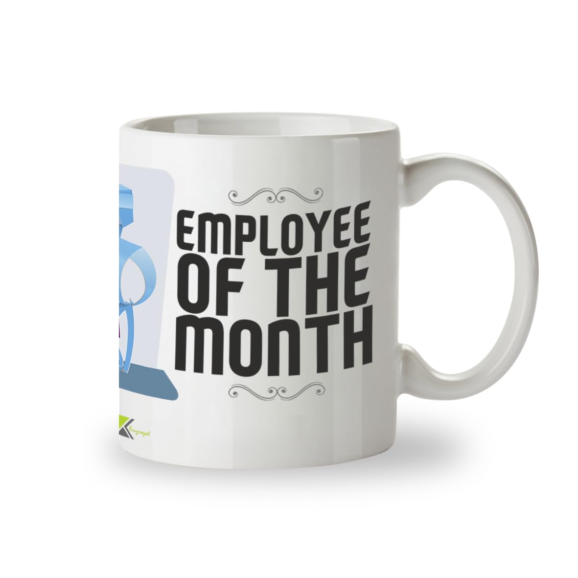 Kruzroyal Employee of The Month Mug, Office Funny Novelty Coffee Tea Mug | Gift for Colleague, Coworker, Boss | Sarcastic Office Humour, New Job, Leaving Present | Coffee Cup for Men, Women, 11oz