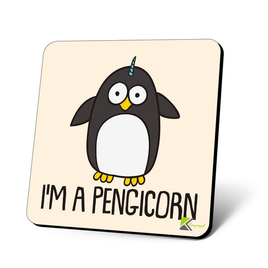 CS1094 I'm A Pengicorn Novelty Funny Coffee Tea Drink Christmas Gift Glossy MDF Wooden Coaster