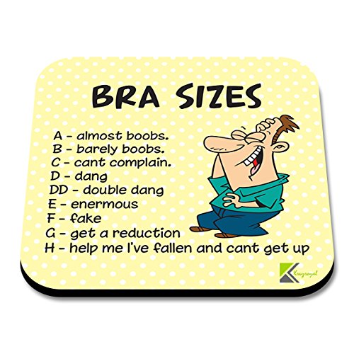 CS198 Bra Sizes Funny Meaning Novelty Funny Coffee Tea Drink Gift Glossy MDF Wooden Coaster