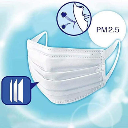 Dearly Filter Disposable White Face Protection Anti Dust Personal Protect Cover Mouth 3Ply Ear Loop (A, 10 PC)