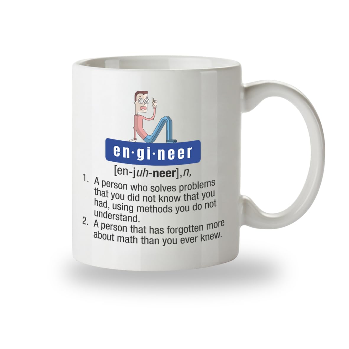 Kruzroyal Engineer Funny Mug, Novelty Coffee Cup, Gift for Engineers, Work Colleague