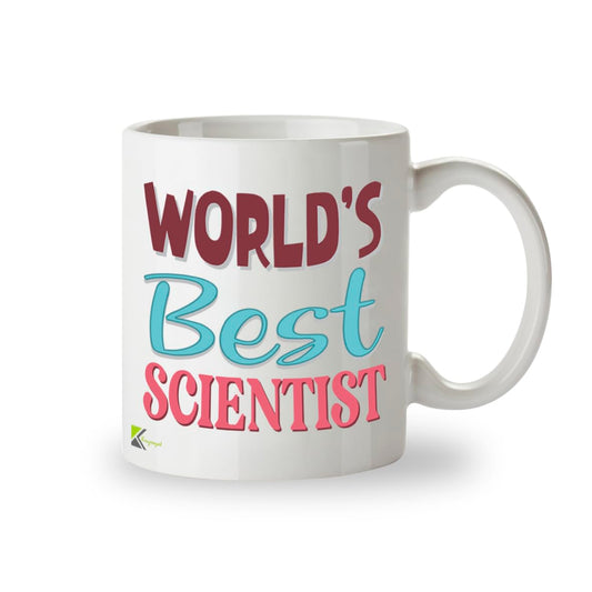 Kruzroyal DZ856 World's Best Scientist Mug 11oz - White Ceramic Cup for Researcher, Chemist - Ideal Birthday, Graduation Present