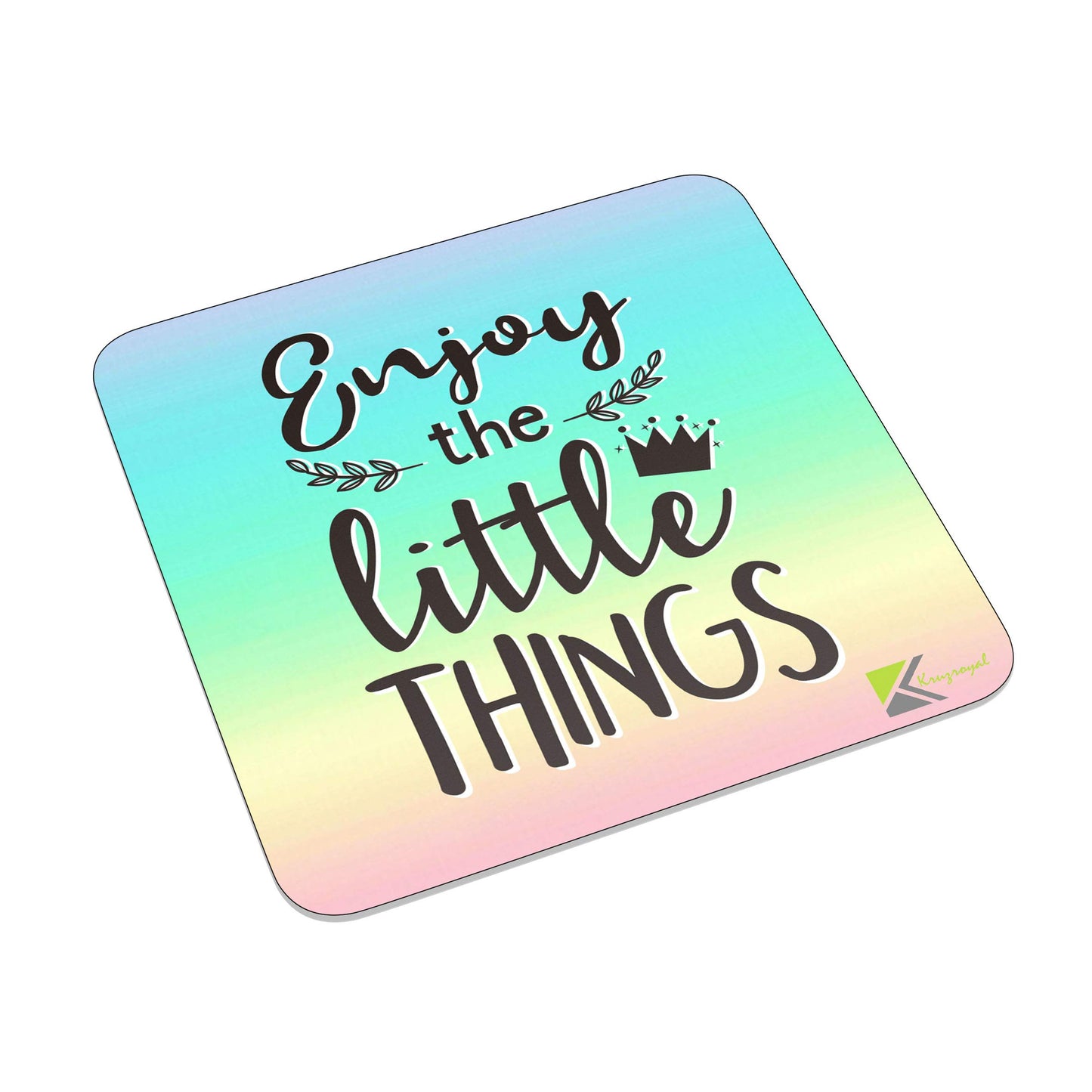 FM054 Enjoy the little things Novelty Funny Idea Glossy Metal Square Fridge Magnet