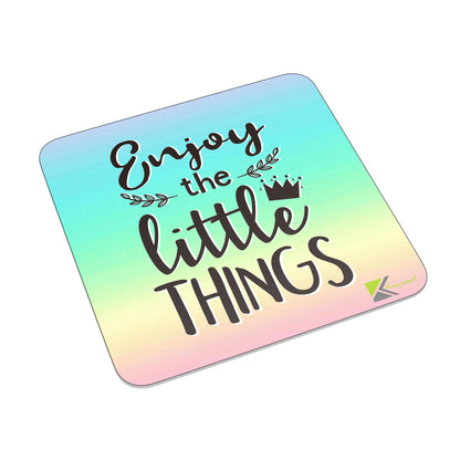 FM054 Enjoy the little things Novelty Funny Idea Glossy Metal Square Fridge Magnet