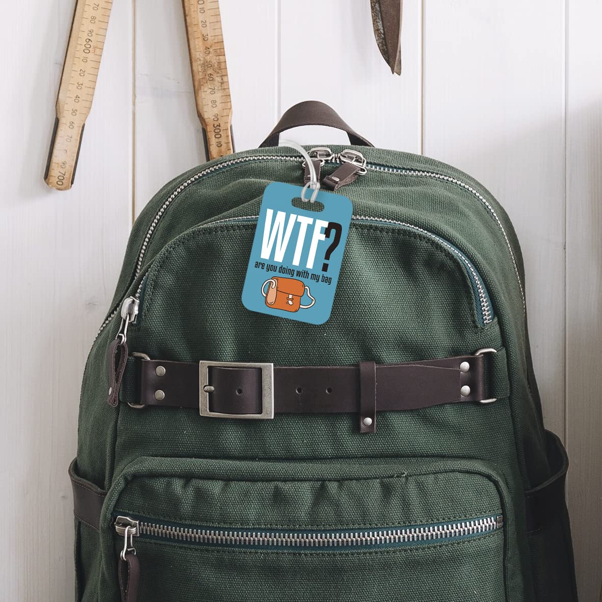 LT058 WTF? are You Doing with My Bag Novelty Funny Unique Designer Gift Glossy Plastic Suitcase Luggage Tag