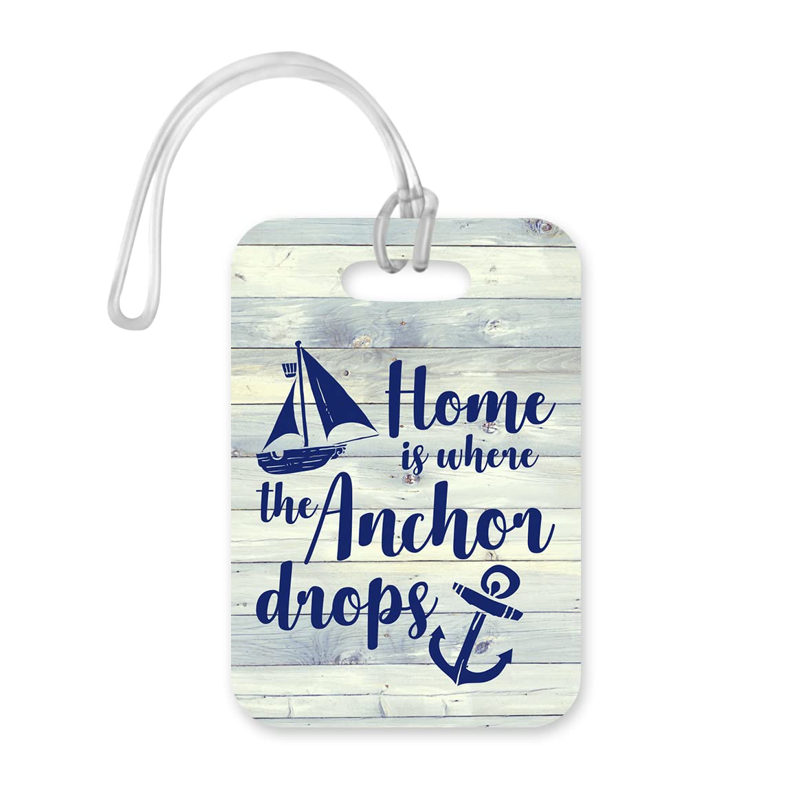 LT066 Home is Where The Anchor Drops Novelty Funny Unique Designer Gift Glossy Plastic Suitcase Luggage Tag