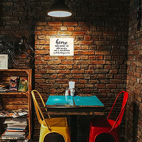 Kruzroyal MP484 HOME - The story of who we are and a collection of all the things we love Funny Novelty Retro Vintage Metal Wall Sign Plaque 20cm x 15cm