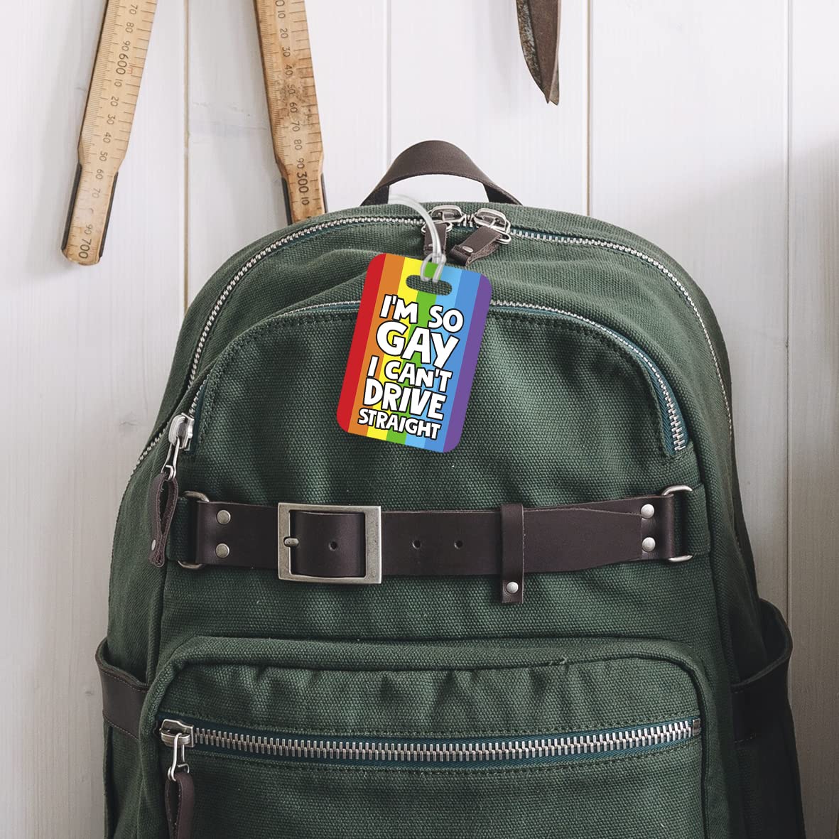 LT141 I'm So Gay I Can't Drive Straight Novelty Funny Unique Designer Gift Glossy Plastic Suitcase Luggage Tag