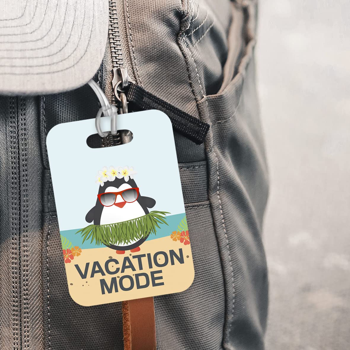 LT071 Vacation Mode Novelty Funny Unique Designer Gift Glossy Plastic Suitcase Luggage Tag