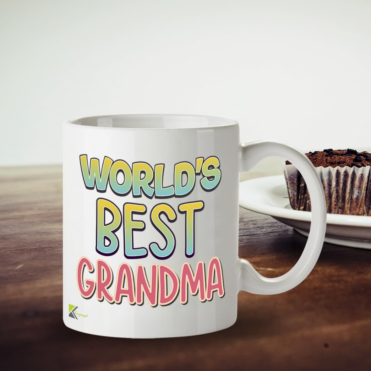 Kruzroyal DZ824 World's Best Grandma Mug 11oz - White Ceramic Coffee & Tea Cup for Nan, Nanny - Ideal Birthday or Mother's Day Present for Her