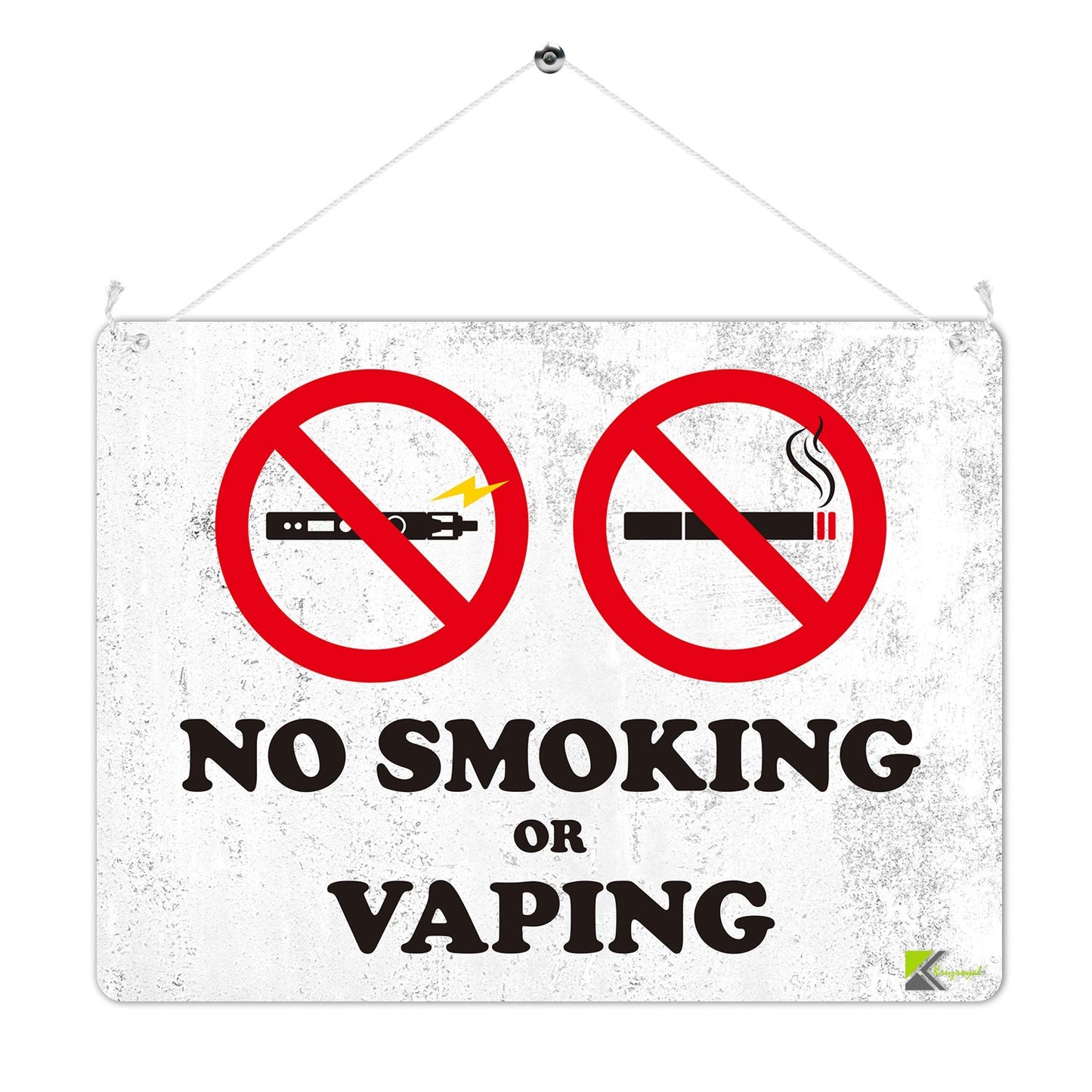 Kruzroyal MP444 No Smoking or Vaping Funny Novelty Retro Vintage Metal Wall Sign Plaque 20cm x 15cm