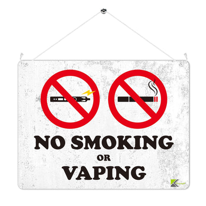 Kruzroyal MP444 No Smoking or Vaping Funny Novelty Retro Vintage Metal Wall Sign Plaque 20cm x 15cm