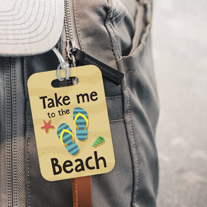 LT050 Take me to The Beach Novelty Funny Unique Designer Gift Glossy Plastic Suitcase Luggage Tag