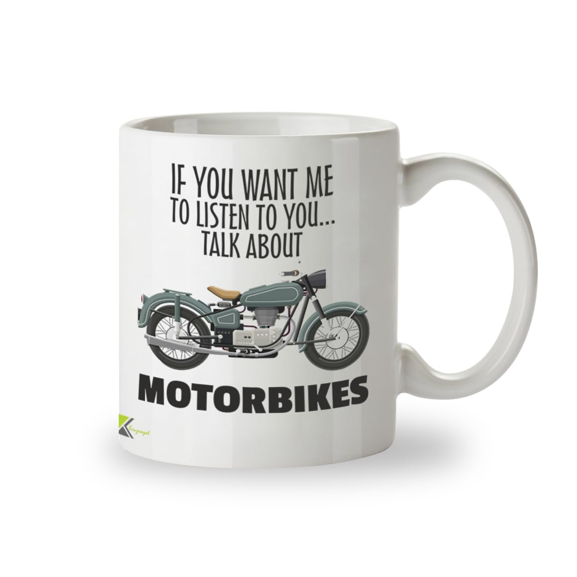 Kruzroyal Motorbike Gift for Men Mug, Talk About Motorbikes, Bike Lovers, Funny Novelty Coffee Tea Mug 11OZ