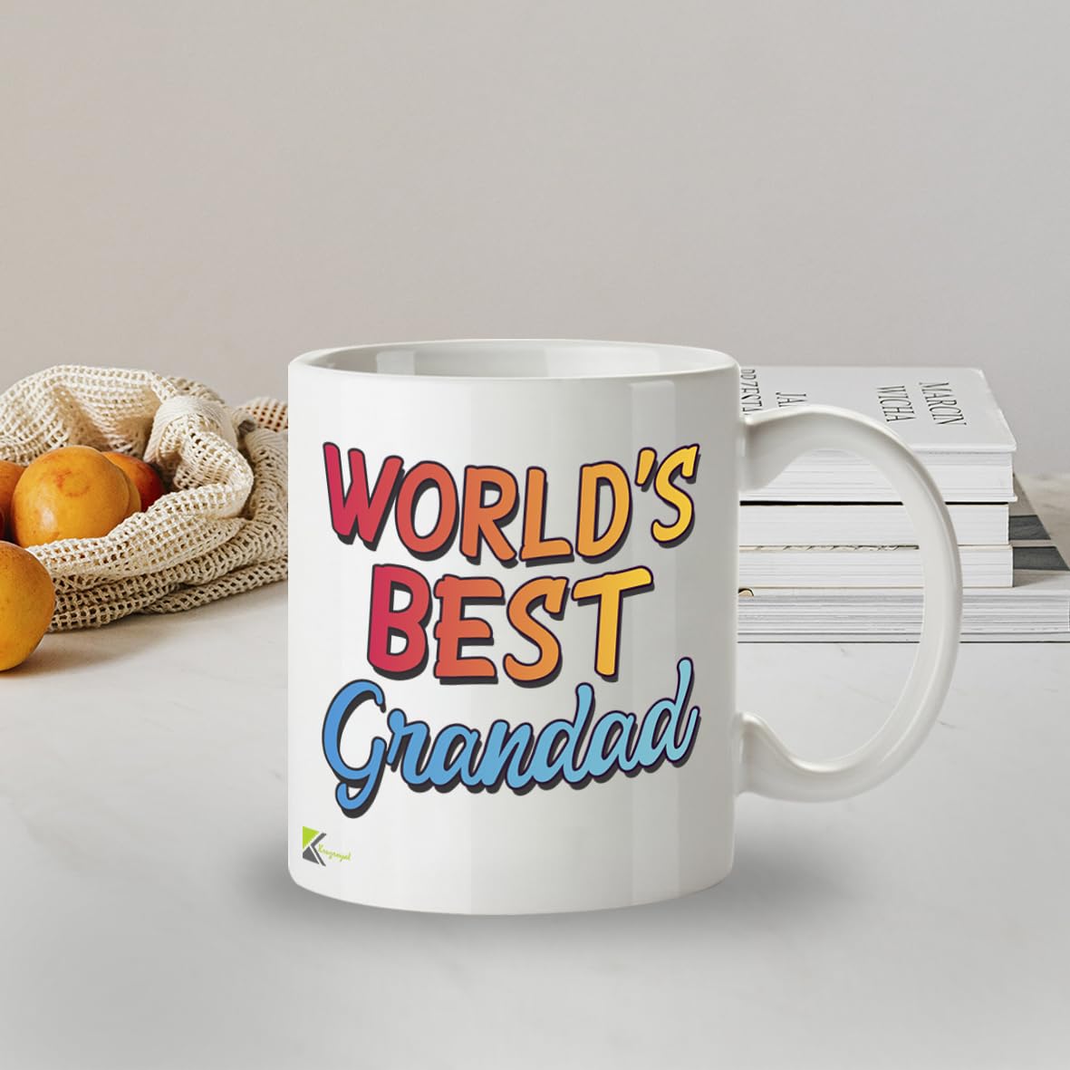 Kruzroyal DZ825 World's Best Grandad Mug 11oz - White Ceramic Coffee & Tea Cup for Grandpa, Gramps - Ideal Birthday or Father's Day Present for Him