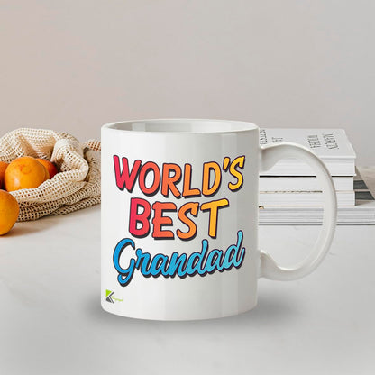 Kruzroyal DZ825 World's Best Grandad Mug 11oz - White Ceramic Coffee & Tea Cup for Grandpa, Gramps - Ideal Birthday or Father's Day Present for Him