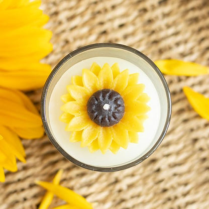 You are My Sunshine Candle with 3D Sunflower, Inspirational Message, Unscented Decorative Candle with 25-Hour Burn Time, Gift-Ready Sunflower Print Packaging, Perfect for Special Occasions