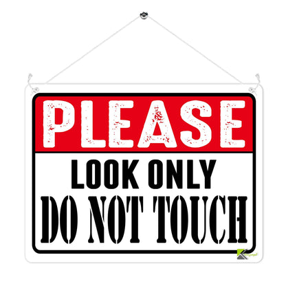 Kruzroyal MP362 PLEASE LOOK ONLY, Do not touch. Funny Novelty Retro Vintage Metal Wall Sign Plaque 20cm x 15cm
