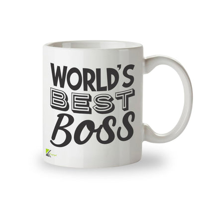 Kruzroyal DZ812 World's Best Boss Mug 11oz - Funny Office Gift for Manager, Leader Appreciation Present for Men & Women, Leaving or Birthday Cup