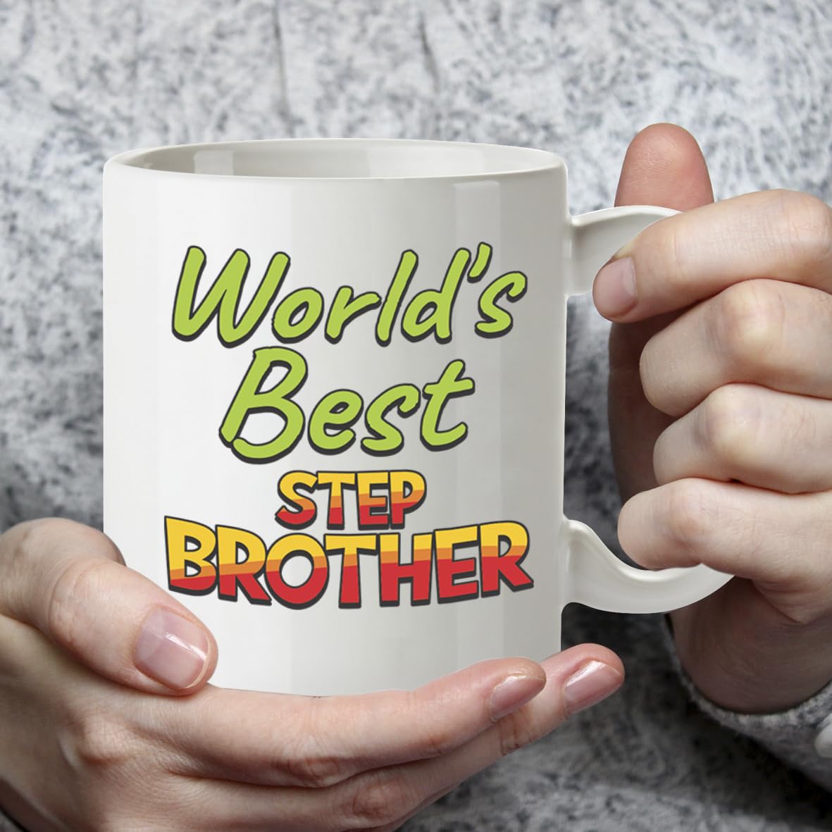 Kruzroyal DZ817 World's Best Step Brother Mug 11oz - White Ceramic Coffee Cup for Stepbrother, Bonus Brother - Birthday or Holiday Present for Him