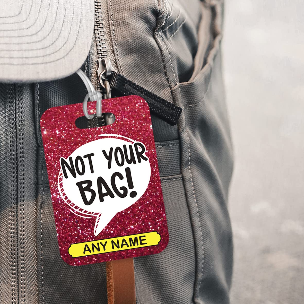 PLT243 Personalised Name : Not Your Bag! Novelty Funny Unique Designer Gift Glossy Plastic Suitcase Luggage Tag