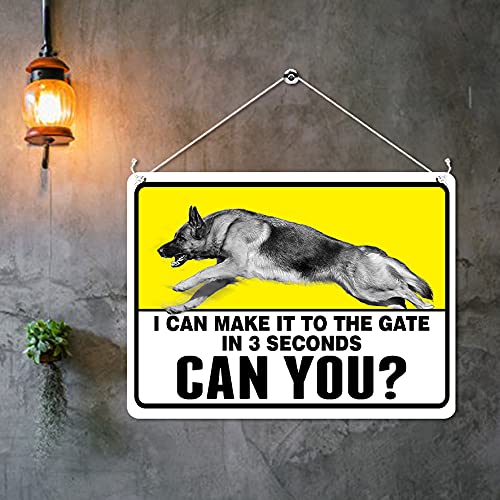 Kruzroyal MP369 I can make it to the gate in 3 seconds, can you? Funny Novelty Retro Vintage Metal Wall Sign Plaque 20cm x 15cm