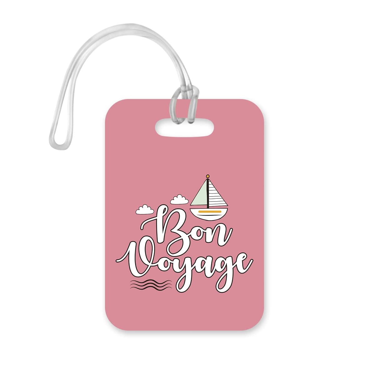 LT064 Bon Voyage Novelty Funny Unique Designer Gift Glossy Plastic Suitcase Luggage Tag