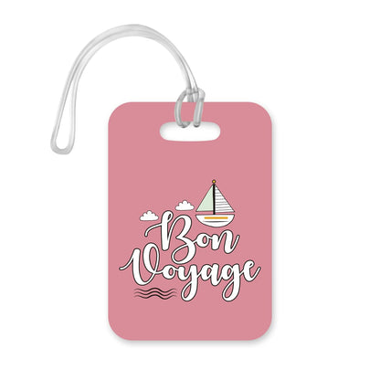 LT064 Bon Voyage Novelty Funny Unique Designer Gift Glossy Plastic Suitcase Luggage Tag