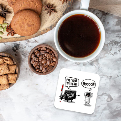 CS700 I'm Your Father (Cassette to mp3 Player) Old Days Novelty Funny Coffee Tea Drink Gift Glossy MDF Wooden Coaster