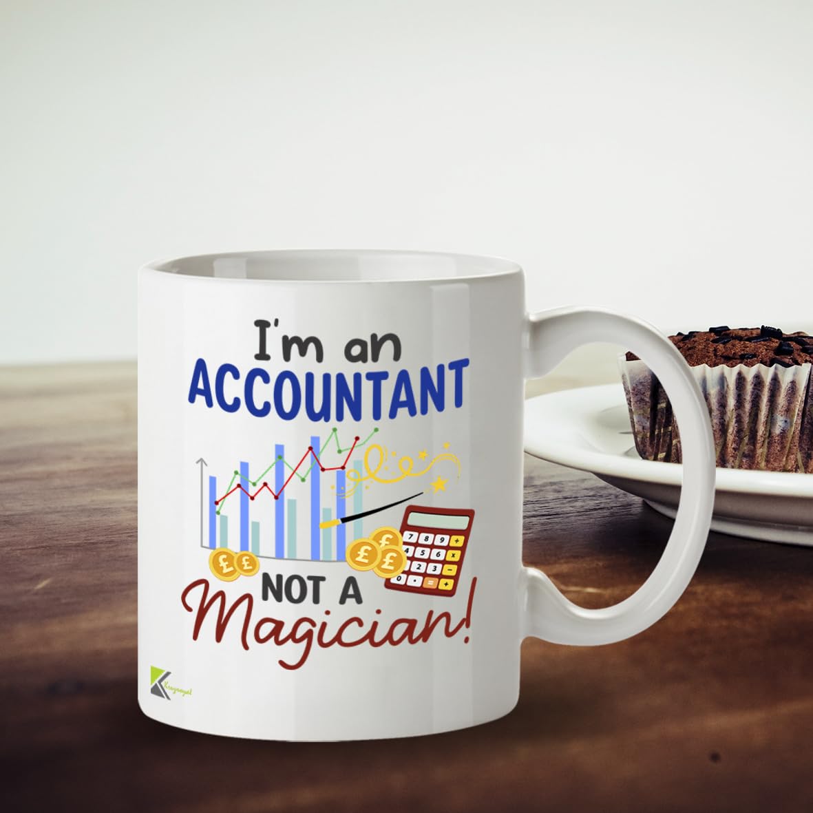 Kruzroyal DZ965 Funny Accountant Mug - Not a Magician Sarcastic CPA, Bookkeeper, Tax Preparer, Financial Analyst Gift - Witty Office Coffee Cup 11oz White Ceramic