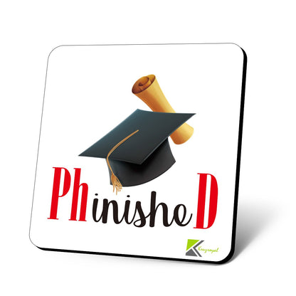 CS726 PHD Phinished Novelty Funny Coffee Tea Drink Gift Glossy MDF Wooden Coaster