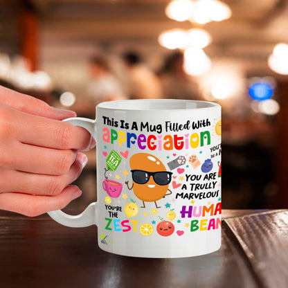 Kruzroyal Appreciation Mug 11oz | Funny Thank You Gift for Colleague, Teacher, Friends, Boss | Inspirational Ceramic Coffee Cup with Food Puns | Dishwasher & Microwave Safe