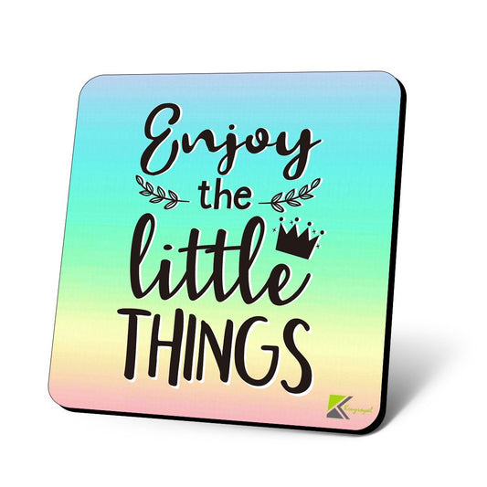 CS1054 Enjoy The Little Things Novelty Funny Coffee Tea Drink Christmas Gift Glossy MDF Wooden Coaster