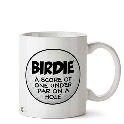Kruzroyal Golf Birdie Mug | Definition One Under Par Humour Ceramic Coffee Tea Cup Gift for Golfer Dad Grandad Men Women