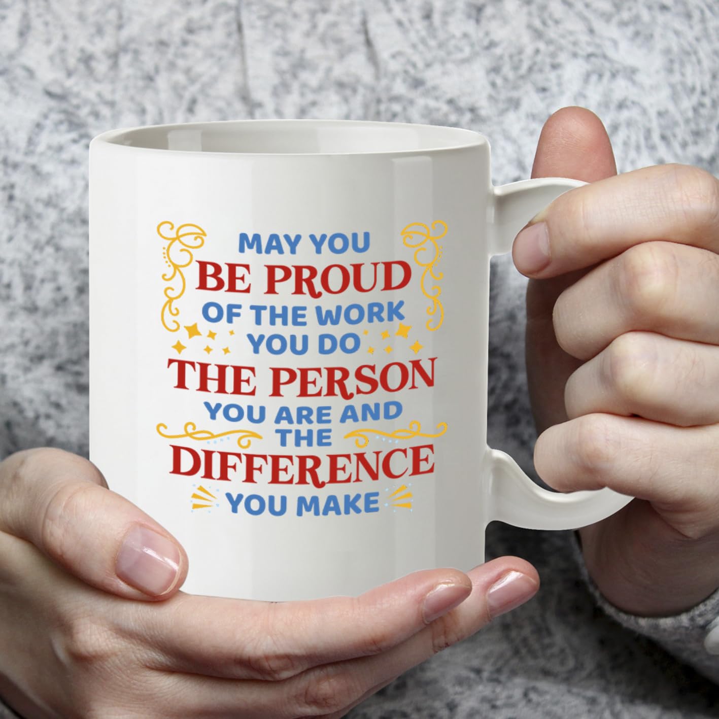 Kruzroyal Proud of The Work You Do Inspirational Mug - Thank You Gift for Colleague, Teacher, Nurse, Mentor - Appreciation Present