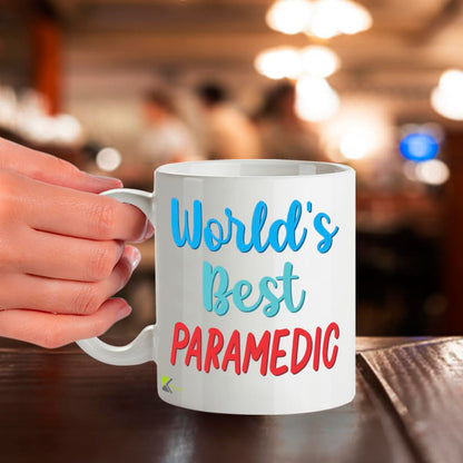 Kruzroyal DZ870 World's Best Paramedic Mug 11oz - White Ceramic Cup for First Responder, Ambulance Crew - Thank You, Graduation, Leaving Present