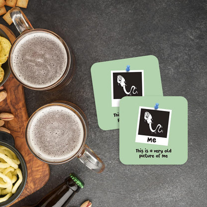 CS662 Me (Sperm) This is a Very Old Picture of me Novelty Funny Coffee Tea Drink Gift Glossy MDF Wooden Coaster