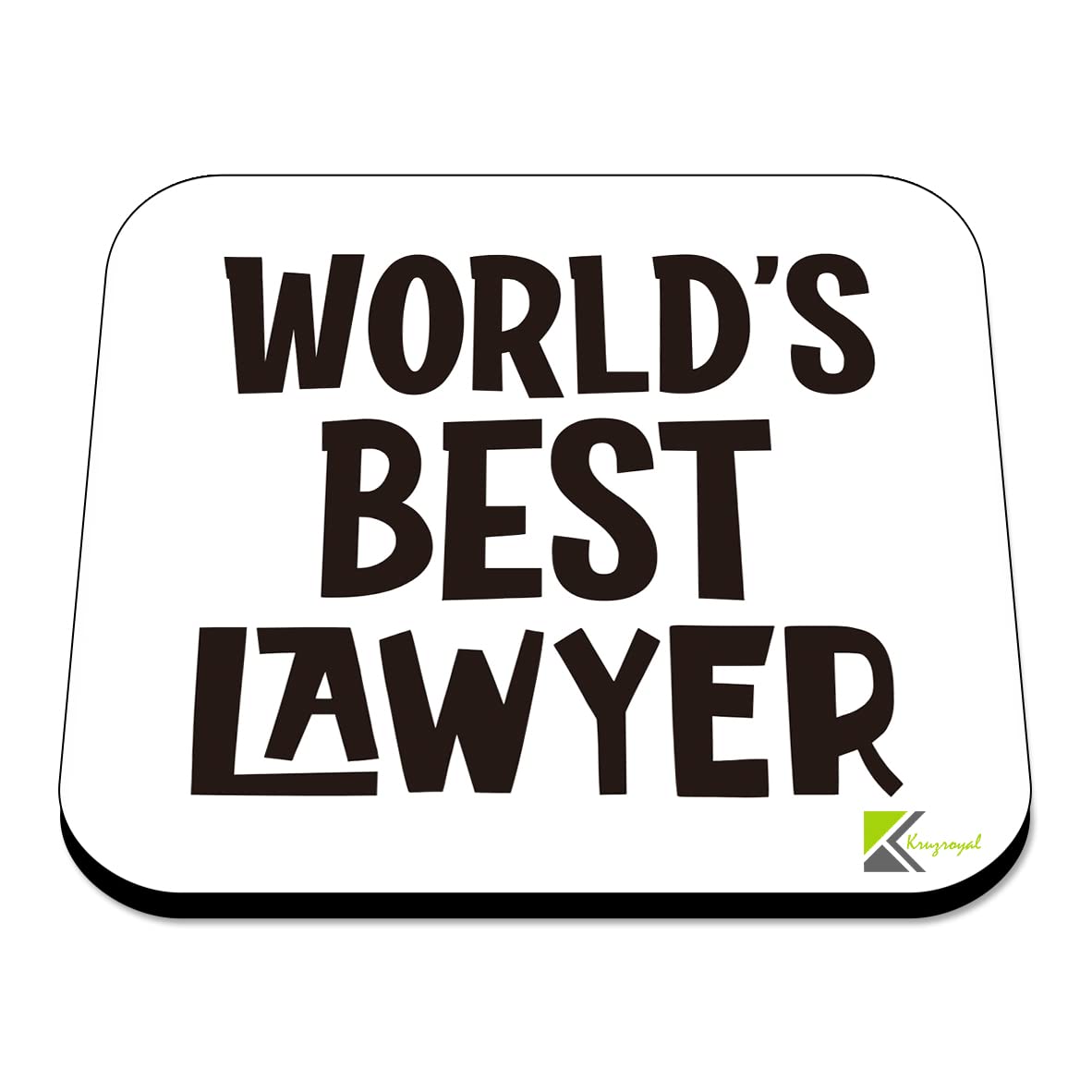 WB034 World's Best Lawyer MDF Wooden Coaster by Kruzroyal | Gift for Lawyer | Unique Novelty Present | 9cm x 9cm | Coffee Tea MDF Wooden Coaster
