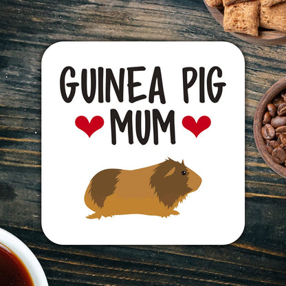 CS703 Guinea Pig Mum Novelty Funny Coffee Tea Drink Gift Glossy MDF Wooden Coaster