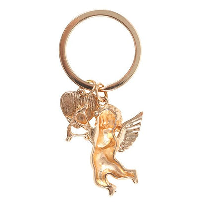 Cupid’s Delivery Cherub Keyring | Enamel Valentine’s Keychain | Cute Cupid Accessory for Keys or Bags | Pocket-Sized Love Token | Romantic Gift for Her or Him
