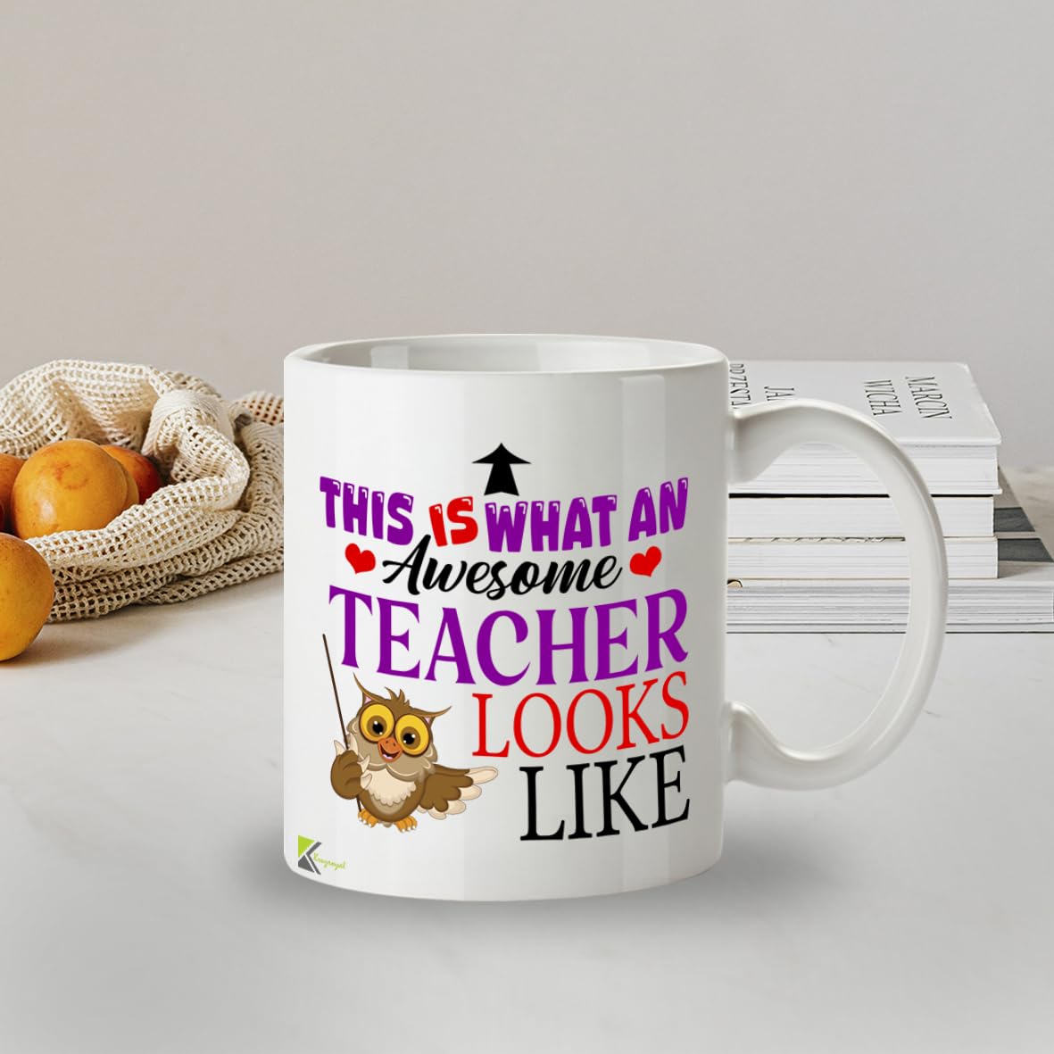 Kruzroyal Awesome Teacher Funny Mug - 11oz Ceramic Cup for Men & Women - Appreciation Gift for Educators