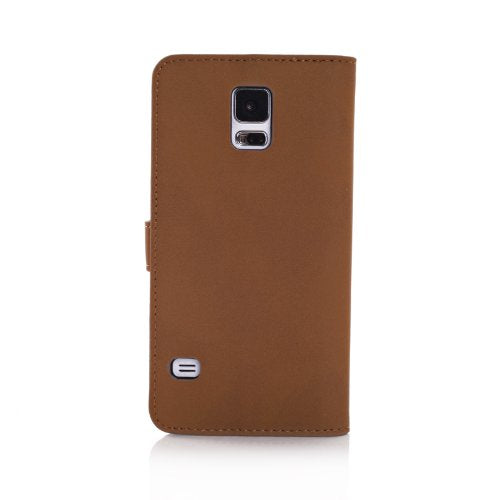 Leather Flip Case Cover for Samsung Galaxy S5 - Black / Light Brown / Medium Brown / Dark Brown