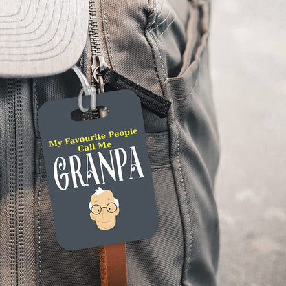 LT138 My Favourite People Call Me Grandpa Novelty Funny Unique Designer Gift Glossy Plastic Suitcase Luggage Tag